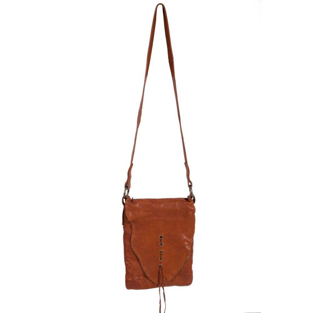 NEW SCULLY whipstitch leather handbag purse in cognac
